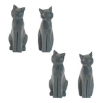 Gray Resin Sitting Cat Statue Set – 12" H Modern Table Accent by Melrose
