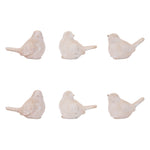 Modern Bird Figurines  Beige & White Polyresin – 3.5" & 4" H – Design by Melrose
