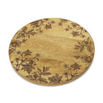 Floral Mango Wood Tray – 12" D Round, Handle-Free Design by Melrose