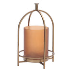 Amber Glass Candle Holder with Arched Frame 11.25″H Iron & Glass Decor by Melrose