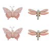 Polyresin Insect Shelf Décor – Butterfly & Dragonfly – 4"L x 6.5"W x 2"H – Melrose