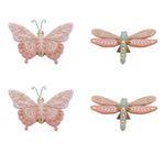 Modern Floral Insect Figurines Butterfly & Dragonfly 4"L x 6.5"W x 2"H – Set of 4 Design by Melrose