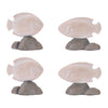 Fish on Rock Decor – 5.75"H – Resin Coastal Accent – Set of 4 – Melrose
