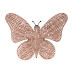 Rattan Butterfly Wall Accent, 14"H x 18"L Decorative Wall Art in Metal and Beige by Melrose