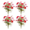 Artificial Red Poppy Bush 21" Height Floral Set of 4 Melrose