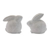Decorative Bunny Statues – Gray Resin – 5.25"H and 5.75"H for Shelf and Mantel Decor – by Melrose