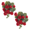 faux geranium bush, artificial geranium flowers, red geranium decor, hanging floral bush, indoor flower bush, wreath making greenery, garland accent flowers, vase filler bush, spring floral decor, green foliage bush, traditional home decor, artificial flower bush, floral arrangement bush, home styling accents