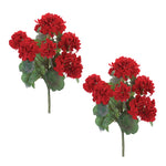 Geranium Floral Bush – Polyester and Plastic 17.25"H for Hanging and Vase Decor by Melrose