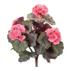 Geranium Bush – 19"H – Pink Green Polyester Faux Flowers for Living Room – Melrose
