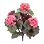 Geranium Bush – 19"H Pink Green Polyester Faux Flowers for Living Room by Melrose