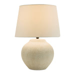 Distressed Table Lamp – 20"H Beige Ceramic Base with Linen Shade Indoor Lighting by Melrose