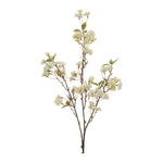 Blossom Branch (Set of 4) – 44"H White & Green Faux Floral Branches for Indoor Decor by Melrose