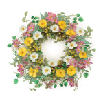 Poppy Bloom Wreath 24"D – Spring Floral Accent with Grapevine Base Indoor Decor by Melrose