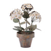White Hydrangea Iron Floral Sculpture