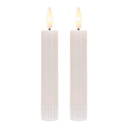Elegant faux flame candles in ivory with flicker effect
