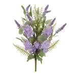 Artificial Lavender and Greenery Bush Set of 2 Mixed Floral Design 22.5" L by Melrose