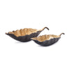 Decorative metal leaf platters set for tabletop decor