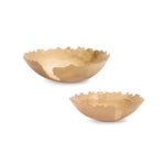 Decorative Metallic Aluminum Bowl Set of 2 Abstract Cutout Edge 5" H by Melrose