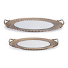 Decorative oval mirror trays with gold handles