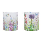 Votive Candle Holder Set of 6 – Frosted Floral Glass 3.6" H Tabletop Accent by Melrose