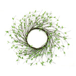 Faux Leaf Twig Wreath Green Foliage Design – 10.1" H Door Accent by Melrose