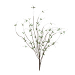 Mini Leaf Branch Faux Green Twig Stem 46" H Decorative Foliage Set of 4 by Melrose