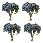 Artificial Berry Stem Bundle Set of 4 – Blue Botanical Decor 10.5" H by Melrose