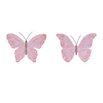 Butterfly Decorative Accent 5"H Pink Resin and Metal Whimsical Indoor Display (Set of 4) By Melrose