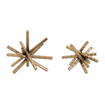 Abstract Metal Decorative Accent 6.5"H Gold Iron Textured Modern Style (Set of 4) By Melrose