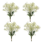 Artificial Gypsophila Floral Bundle – Faux White Flowers 24" H Set of 4 by Melrose