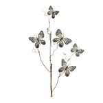Butterfly Spray 28"H, Blue and White Polyester Faux Floral Twigs with Wired Stems (Set of 4) By Melrose