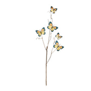 Artificial Yellow & Blue Butterfly Floral Sprays for Indoor Use