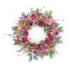 Mixed Pansy & Butterfly Wreath – 22.3" Polyester Flowers