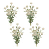 Artificial Mini Mum Floral Bush – Faux White Flowers – 18 Inches Set of 4 – Melrose