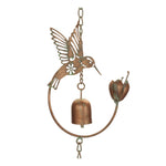 Iron Hummingbird Rain Chain 69" H Outdoor Hanging Accent by Melrose