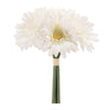 Set of 6 Gerbera Daisy Floral Stems – White and Green