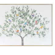 Birds in Tree Framed Wall Print 28 in Height Home Decor by Melrose