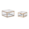 Set of 2 Decorative Glass Boxes – Gold and Brass Accent