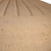 Table Lamp – Carved Terracotta Ceramic With Linen Shade – 23.5