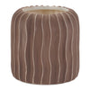 Modern Wavy Ribbed Ceramic Vase Duo – Brown and Beige Home Accent