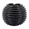 Gray Ribbed Ceramic Planter – Modern Indoor Decorative Container