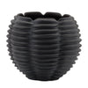 Modern Black Ribbed Ceramic Bud Vases – Set of 2 for Table or Mantel