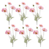 Decorative Poppy Spray – 25"H – 6 Pink Faux Floral Branches – Melrose