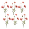 Decorative Poppy Spray – 25"H – 6 Bright Pink Faux Floral Branches – Melrose