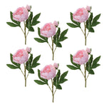 Faux Peony Spray 24"H – Soft Pink Fabric Stems for Home Arrangements by Melrose