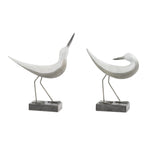 White Sea Bird Figurines – 8.5"H & 10"H – Resin Set of 2 for Shelf or Table by Melrose