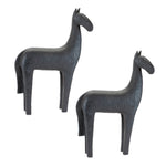 Horse Sculpture 15"H – Black Resin Modern Farmhouse Accent Set of 2 by Melrose
