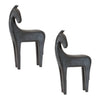 Modern Horse Statue – 18.25"H – Black Resin Farmhouse Style Set of 2 – Melrose