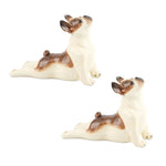 Yoga Dog Decorative Statue Set of 2 11" H Polyresin Tabletop Accent for Home and Yoga Rooms by Melrose