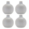 Ceramic Bottle Style Vase – 6"H – Gray Notched Set of 4 – Melrose
